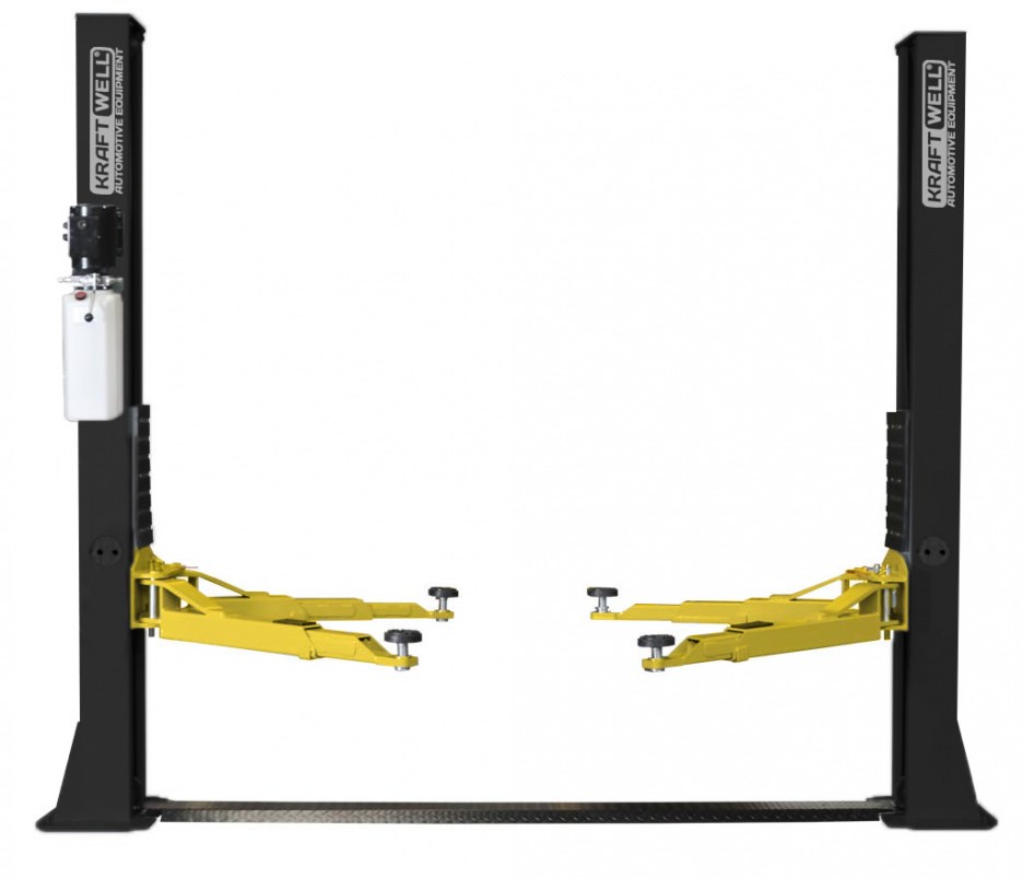 Двухстоечный электрогидравлический подъемник KraftWell KRW4MLBL с нижней синхронизацией, г/п 4 т