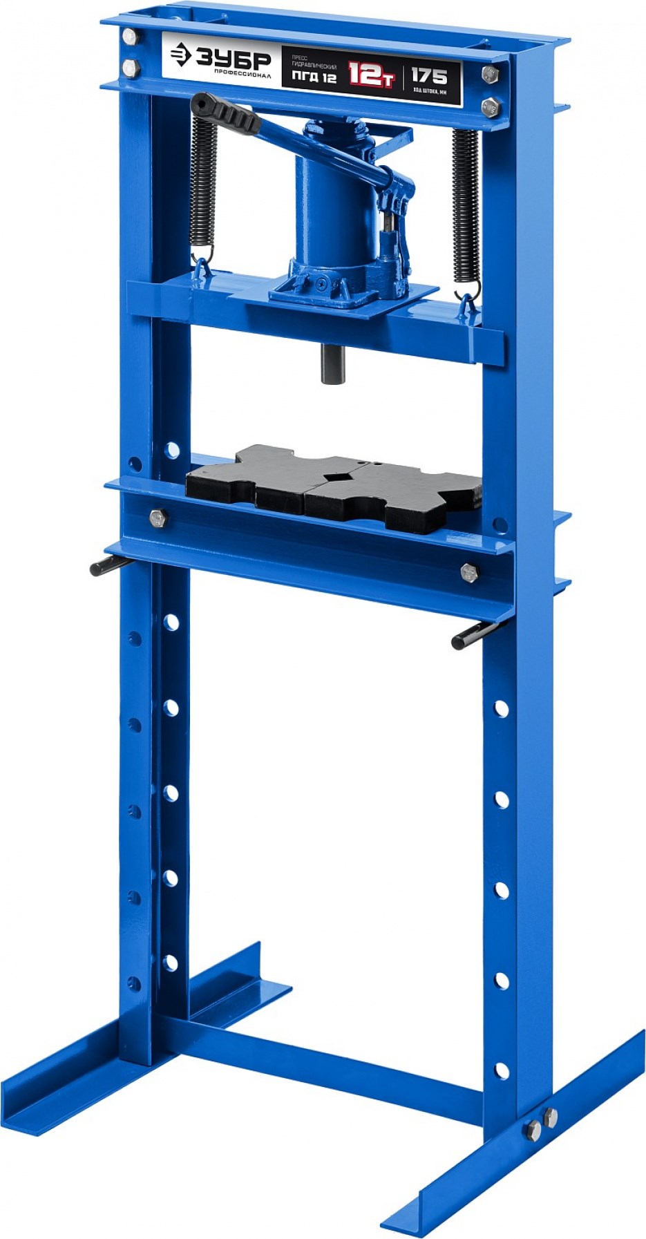 Гидравлический пресс ЗУБР ПГД-12 с домкратом и возвратными пружинами, Профессионал, 12 т